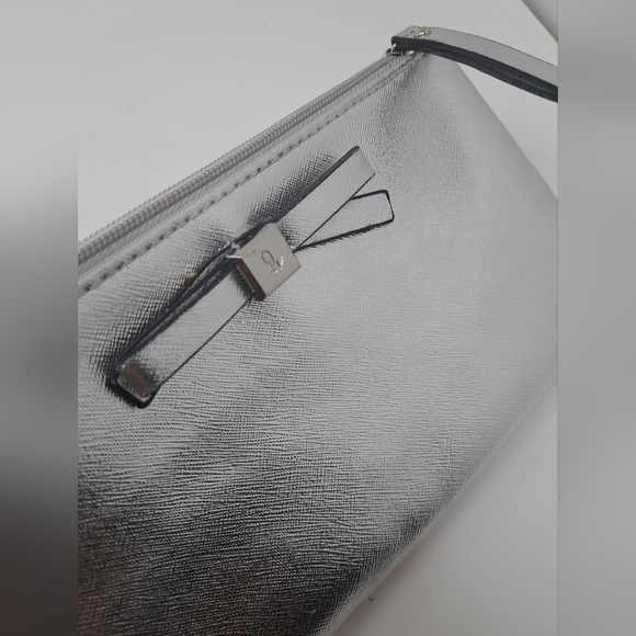 Nine West  Women's Wristlet Silver Shiny Bowtie - Picture 3 of 10